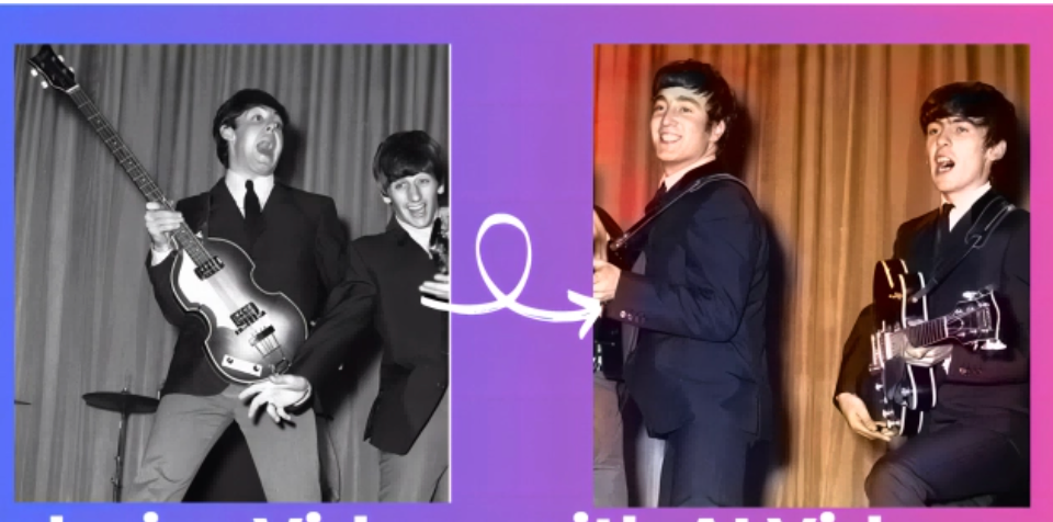 AI video colorizer before and after demo