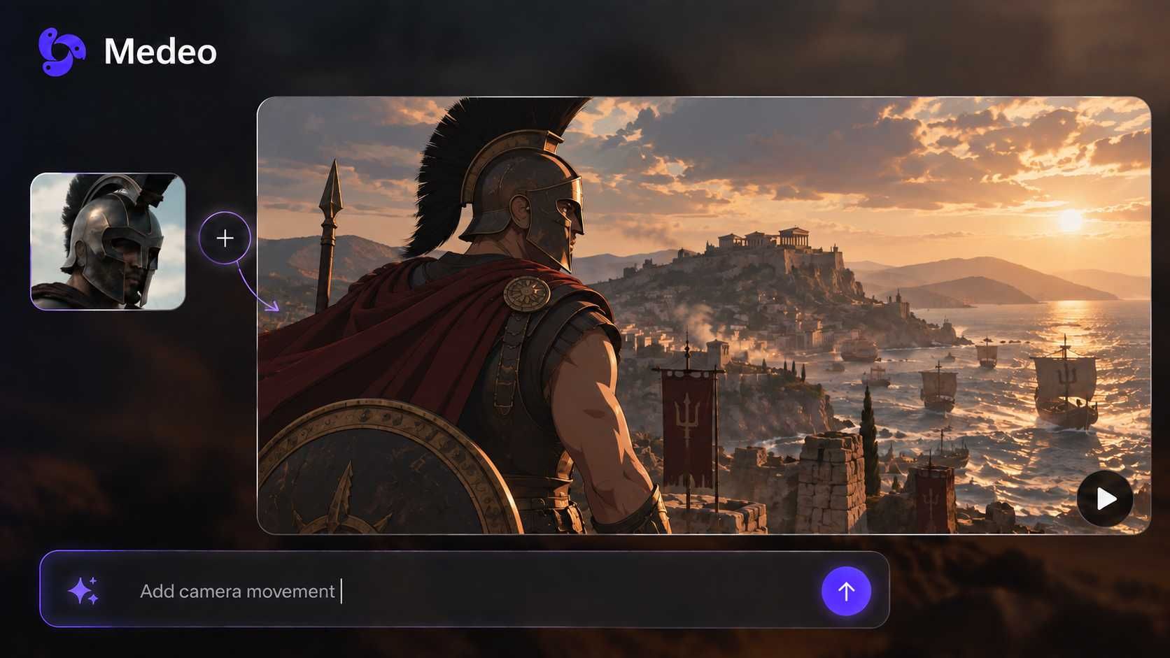 Medeo AI animation generator interface