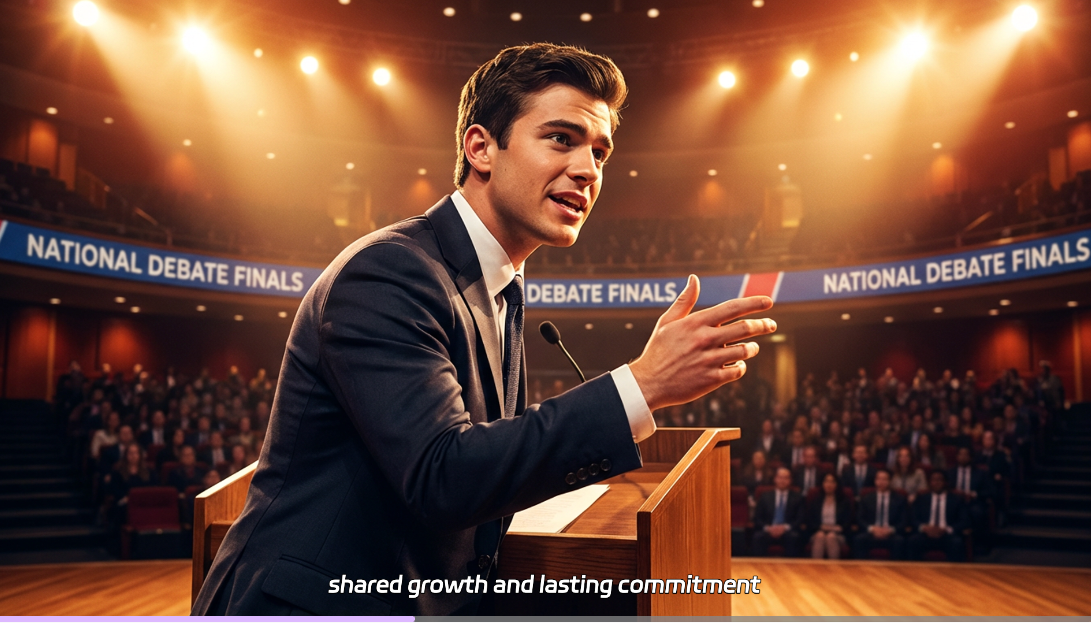 AI-generated debate video with multiple speakers