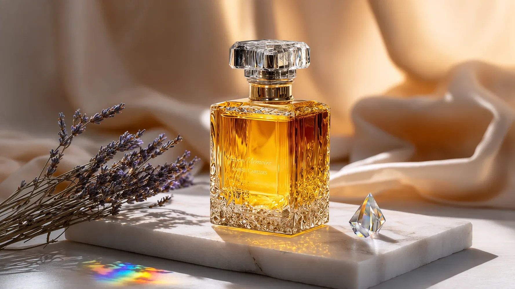 a luxury glass perfume