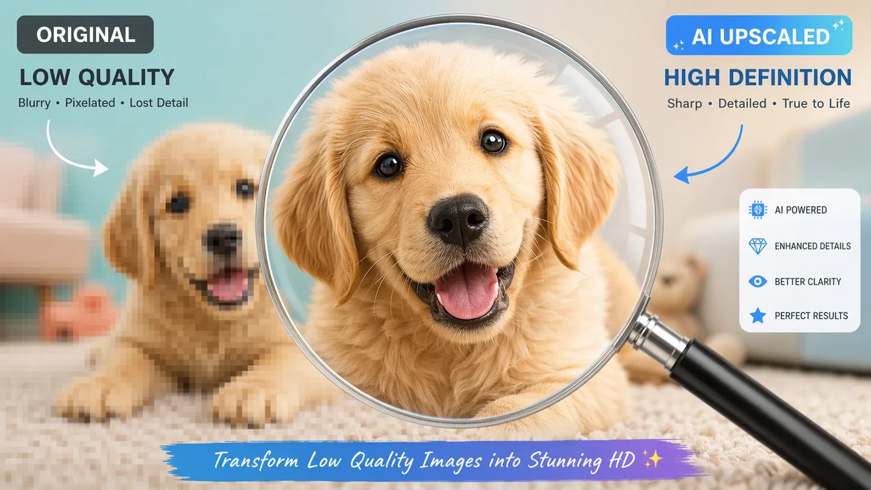 Increase Image Resolution Without Simple Stretching