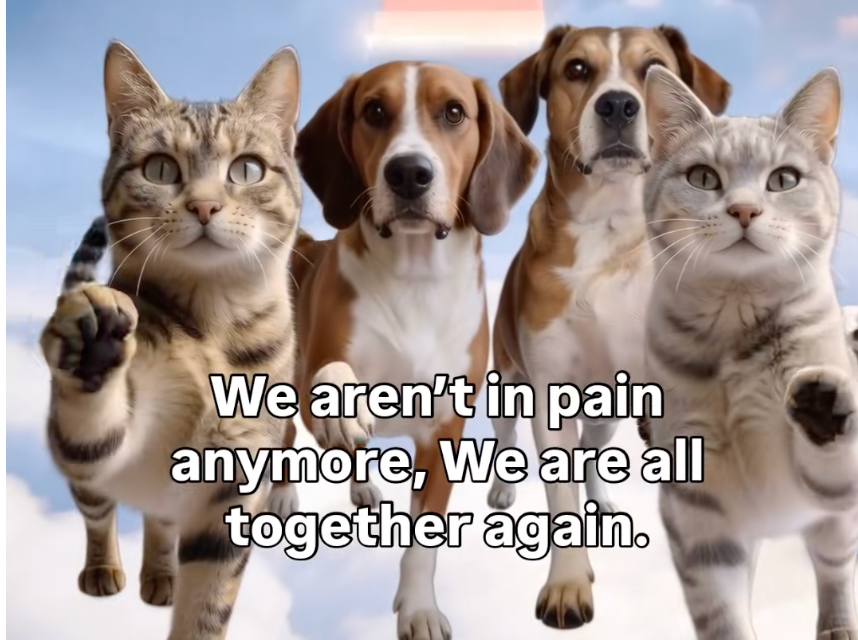 Pet loss remembrance video prompt
