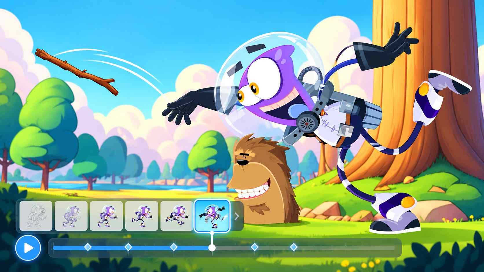 Cartoon AI animation