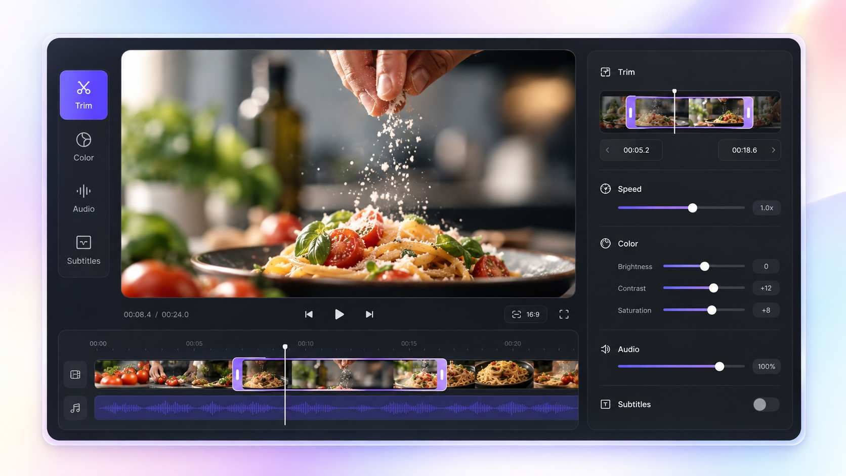 edit your video freely without limitation