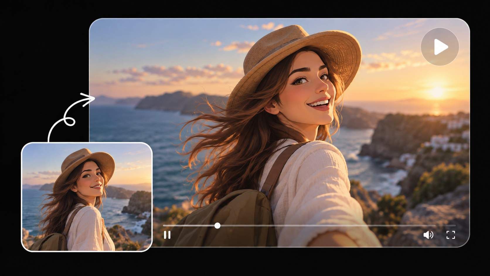 Still image animated with AI