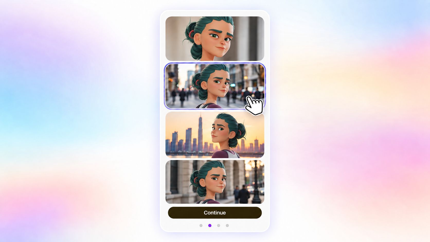 Consistent animated character across scenes