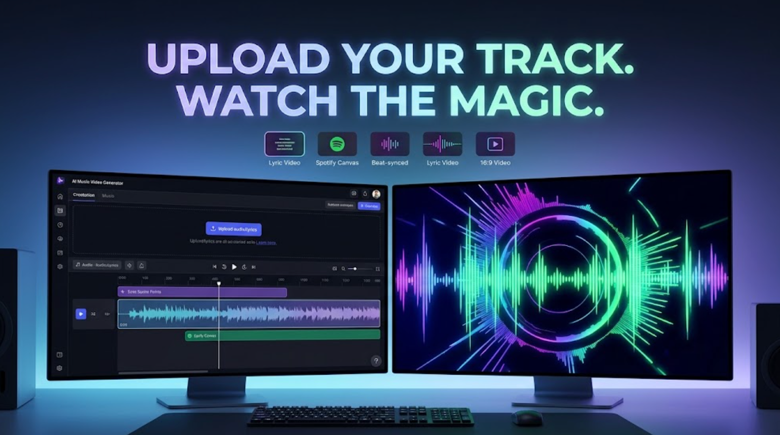 Lyric video maker with animated text